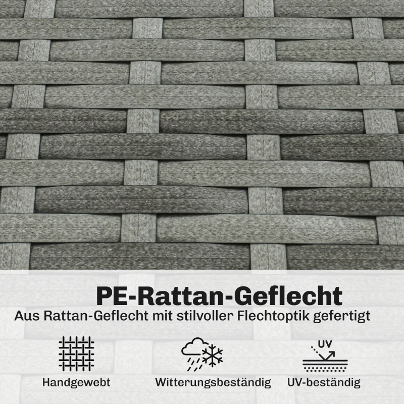 Outsunny Rattansessel mit Kissen Bänder, gepolsterter Outdoor Sessel aus Polyrattan, Korbsessel bis 120kg