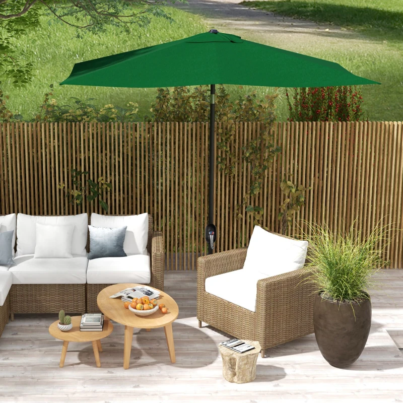 Outsunny Chapéu de Sol de Jardim 300x200x248 cm Proteção UV50+ Inclinável com Teto de Ventilação e Manivela para Terraço Verde
