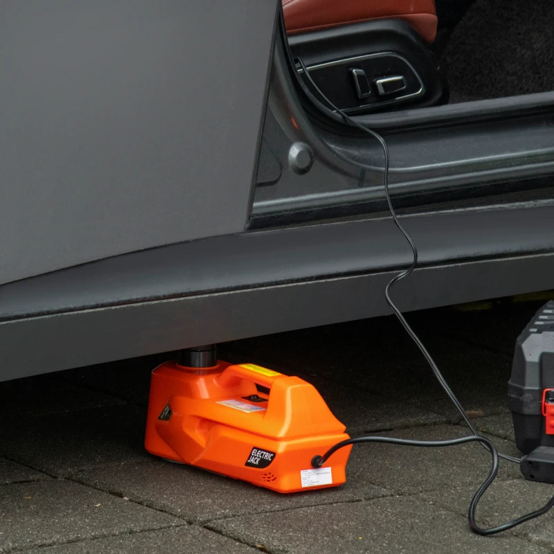 DURHAND Kit de Macaco Elétrico para Carro 12V Macaco Elétrico de Elevação de Carro para até 5 Toneladas 40x27,5x18cm Laranja