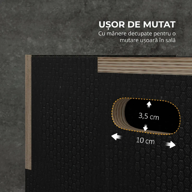 SPORTNOW Cutie de Sărituri Pliometrică la 3 Înălțimi din Lemn Antiderapant, 41-36-31cm, Negru