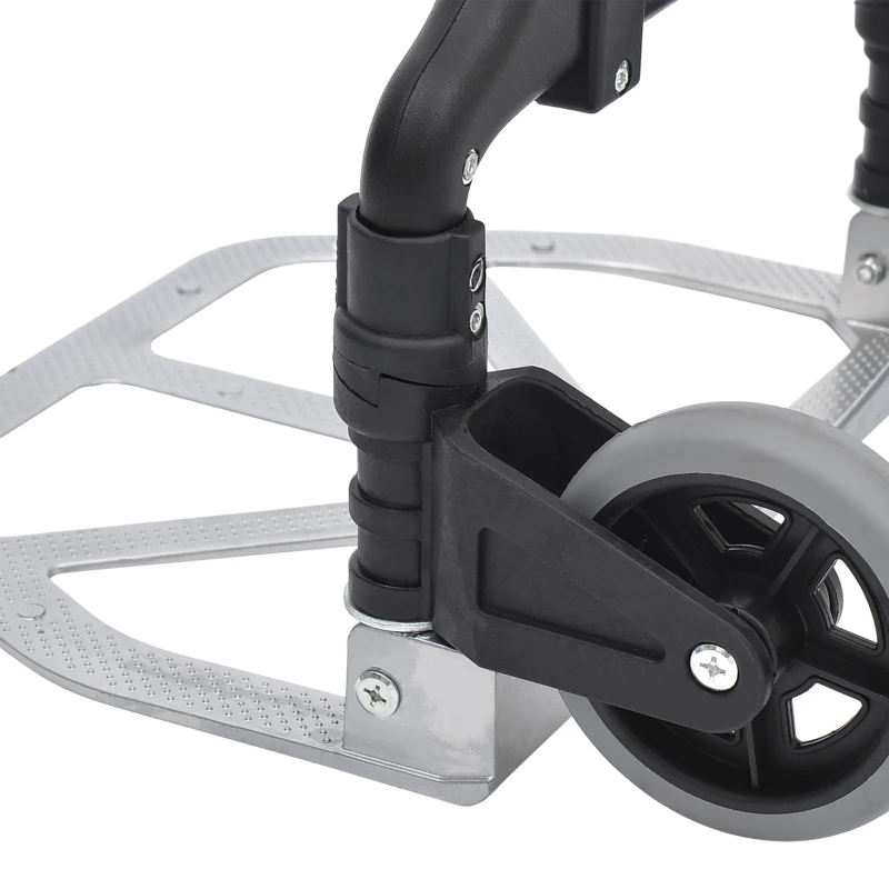 HOMCOM Chariot diable pliable leger telescopique charge 70kg en aluminium argent-noir