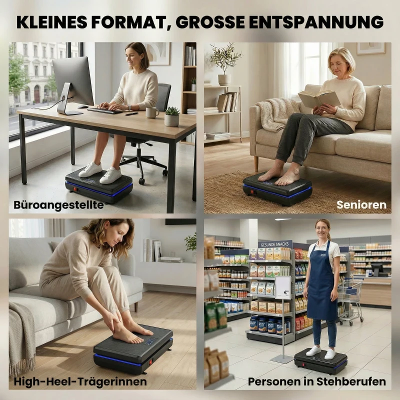 SPORTNOW Vibrationsplatte Rüttelplatte mit 120 Intensitätsstufen 5 Vorprogramm LED-Lichtern Widerstandsbänder Rutschfest