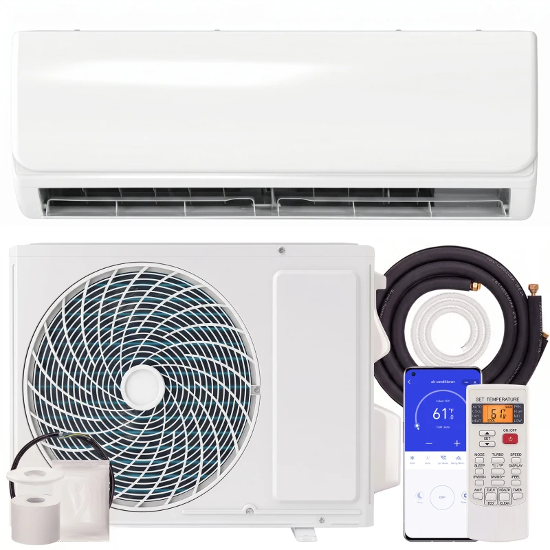 HOMCOM 9000 BTU Mini-Split-Klimaanlage & Wärmepumpe, WLAN-fähige Inverter-Klimaanlage mit Installationskit