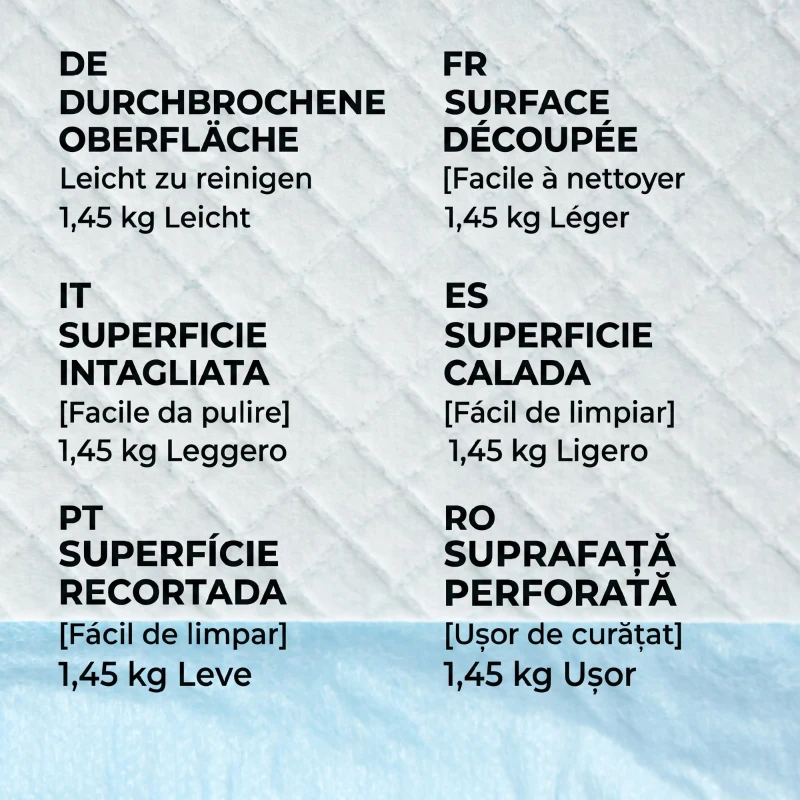 PawHut Set 100 Covorașe Igienice pentru Câini, din Material Netesut, Hârtie și PE, 6 Straturi, 45x30 cm, Albastru și Alb