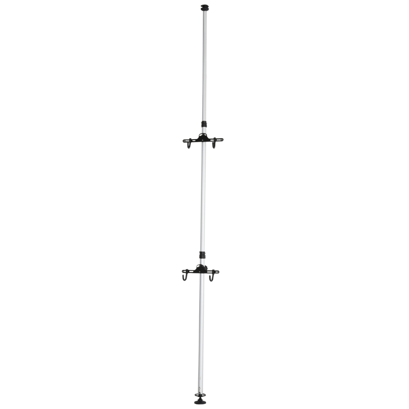 HOMCOM Fahrradhalter Fahrradständer für 2 Fahrräder Fahrradhalterung Aluminiumlegierung Silber Ø12 x 171-400 cm