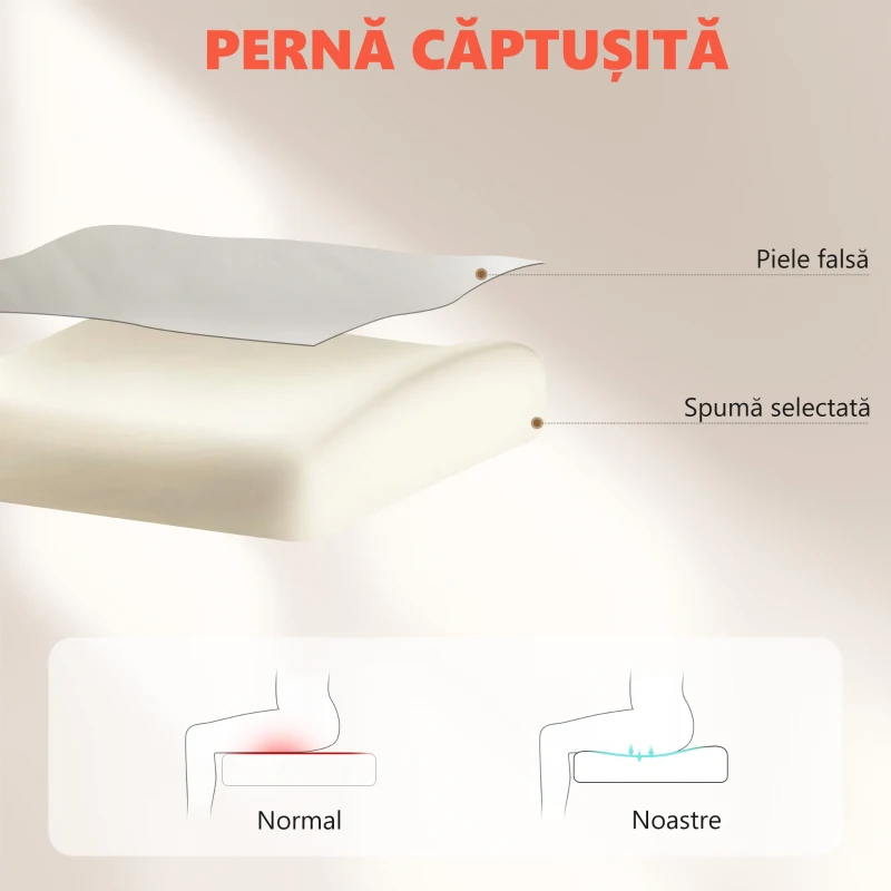 HOMCOM Scaun de Birou cu Funcție de Masaj și Încălzire, Reclinabil 135°, cu Suport pentru Picioare, din Piele PU, Gri Deschis