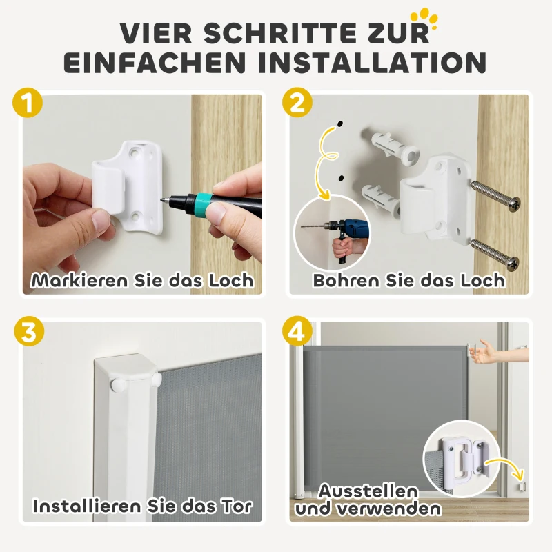 PawHut Treppenschutzgitter Metall kunststoff Grau