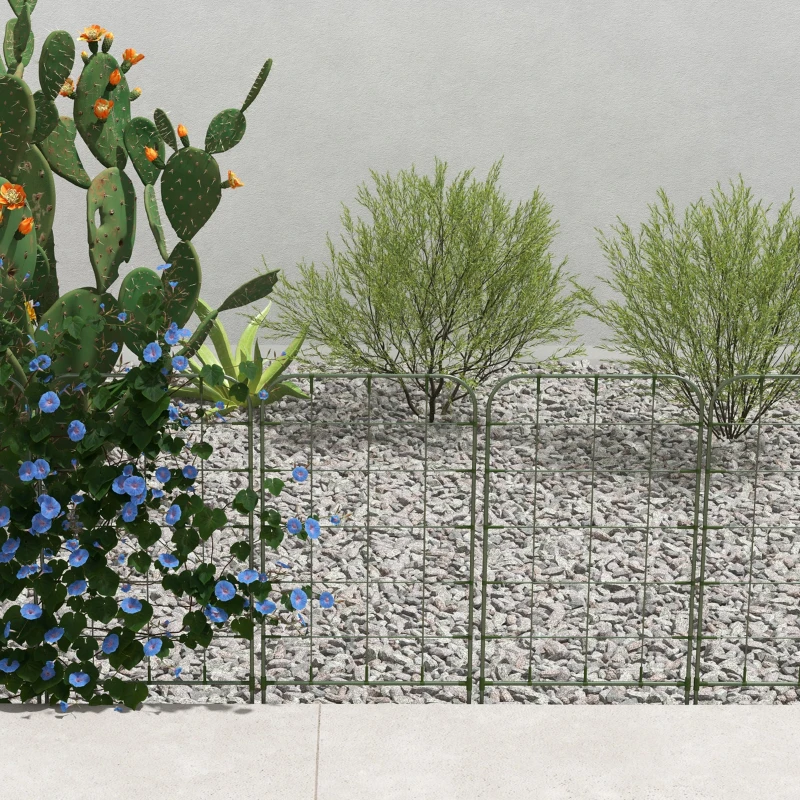 Outsunny Rankgitter-Set, 6 Metallspaliere für Kletterpflanzen, Stahl, 40 x 90 cm, Grün