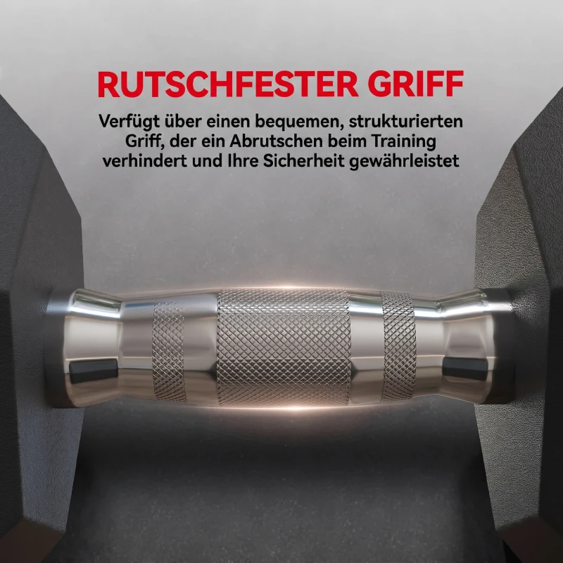 HOMCOM Hexagon Hanteln, 2er Set Hanteln mit gerändeltem Griff, Kurzhantelset aus Gusseisen, 2 x 4 kg, Kurzhanteln für Männer Frauen, Zuhause, Fitnessstudio, Krafttraining