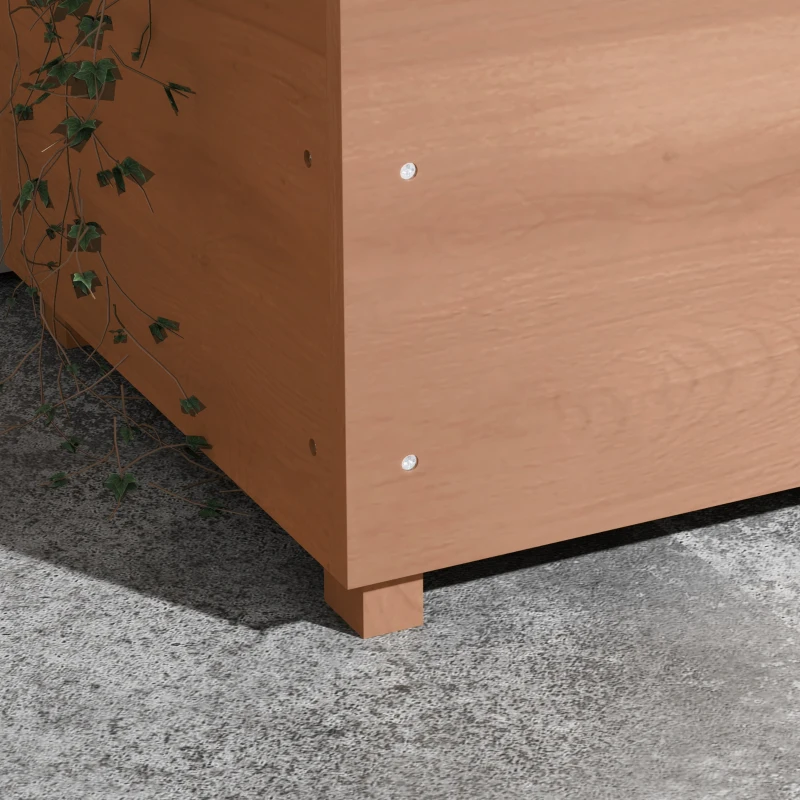 Outsunny Strat de Grădină Înălțat cu Grilaj și Acoperiș, Jardinieră din Lemn pentru Plante Cățărătoare, 112x41x180 cm, Maro