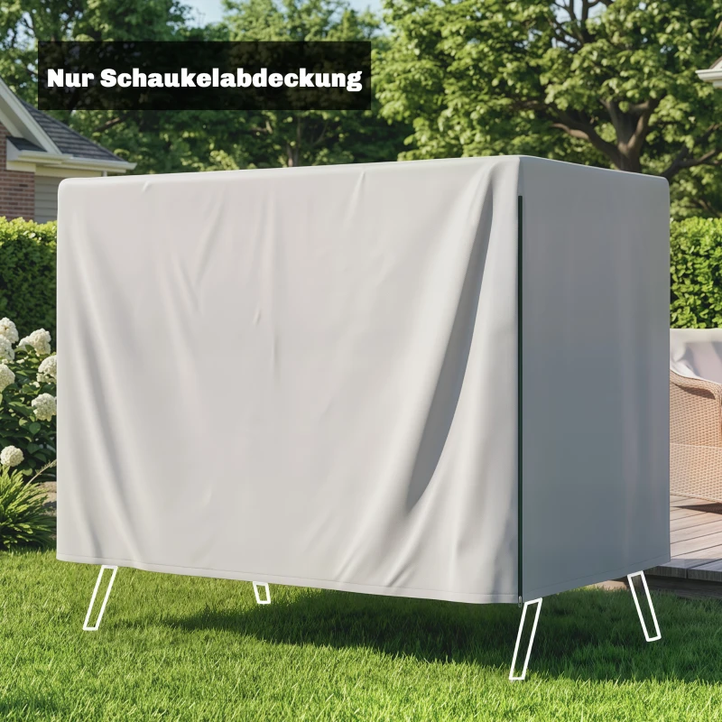 Outsunny Gartenmöbelabdeckung Abdeckung Schutzhülle für Outdoor-Möbel, 215 cm x 155 cm x 150 cm, Grau