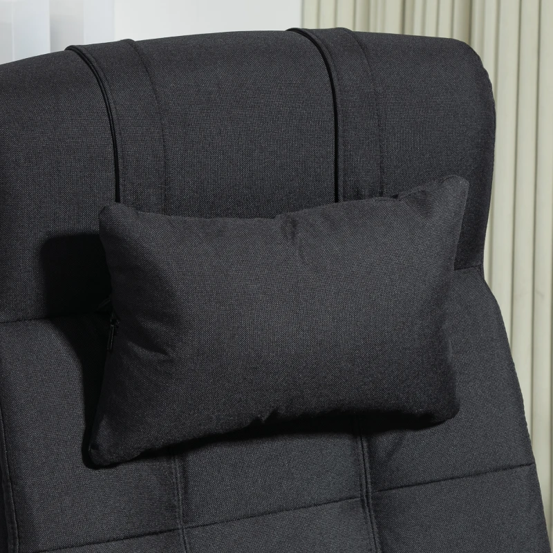 Vinsetto Cadeira de Escritório Reclinável com Altura Ajustável Apoio para Pés Encosto de Cabeça e Apoios para Braços 66x76x112-120 cm Preto