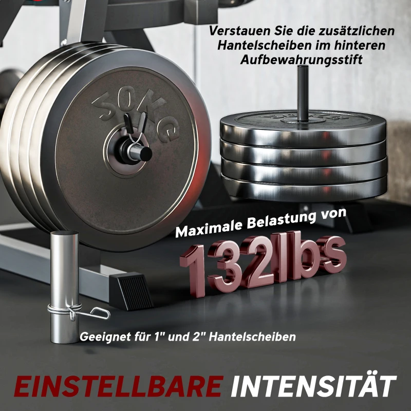 SPORTNOW Beinstrecker, 32 Positionen, verstellbare Rückenlehne und Oberschenkelstütze, Stahl, Grau/Schwarz