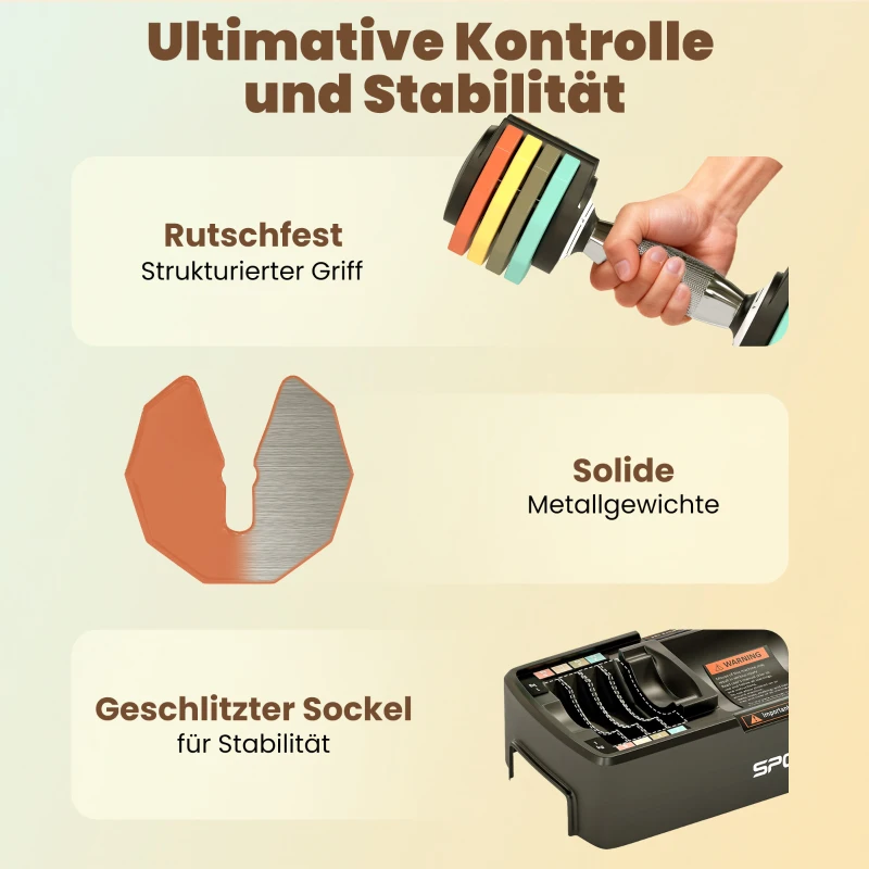 SPORTNOW Verstellbare Hantel Set, 1-5 kg Hanteln mit Schnelleinstellung Ablagefach, rutschfest Griff Platzsparend
