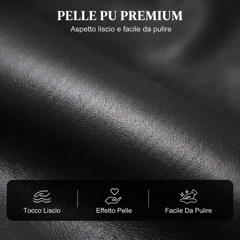 HOMCOM Poltrona Relax Reclinabile Manuale 155° con Poggiapiedi, in Pelle PU, 69x91x100cm, Nero
