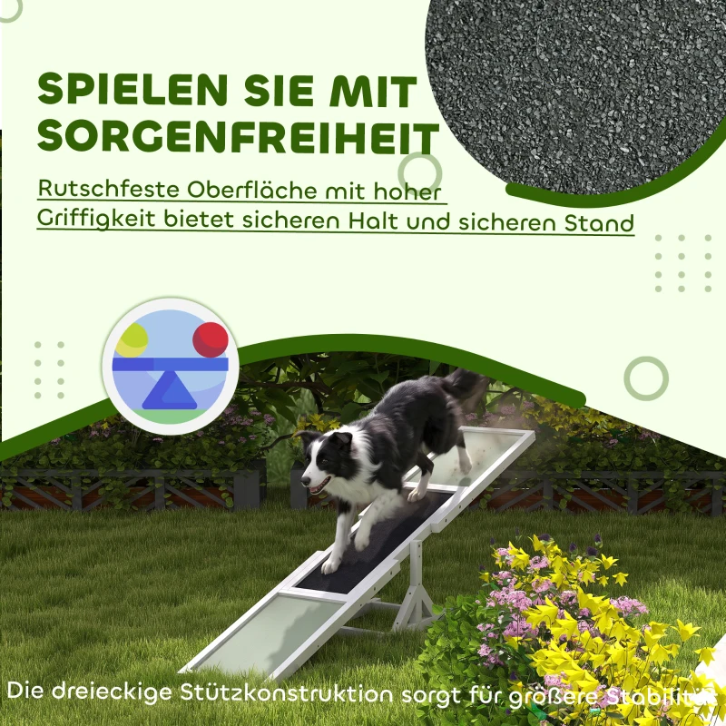 PawHut Hundewippe für Agility Training, rutschfest, bis 50 kg belastbar, 180 x 30 x 30 cm