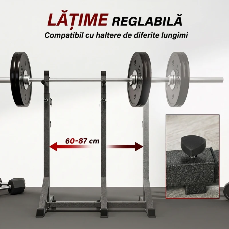 SportNow Suport Haltere Reglabil – Statie Flotari & Genuflexiuni