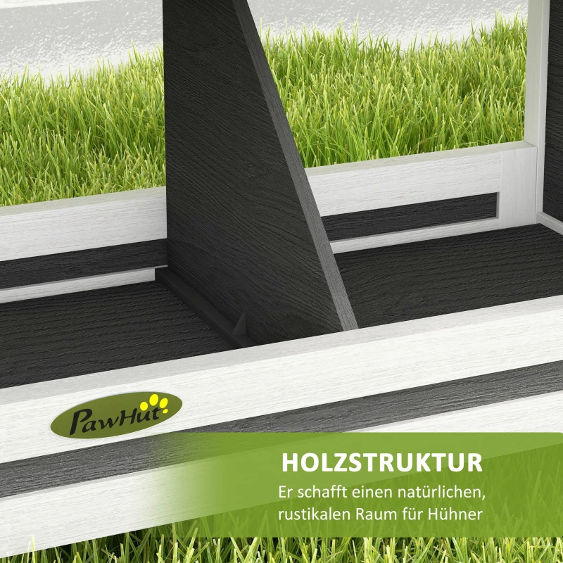 PawHut Legenest für Hühner Hühnernest, wetterbeständig, Asphaltdach, 66 x 37 x 34 cm, Natur + Schwarz