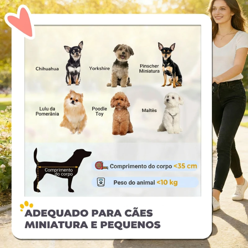 PawHut Carrinho para Cães Pequenos com Cesto de Armazenamento, Janelas de Malha e Cinto de Segurança 77x44x102 cm Castanho