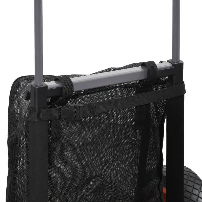 SPORTNOW Carucior de plaja pliabil, carucior de plaja din aluminiu cu roti mari de 30 cm pentru orice teren si maner telescopic, utilizare in gradina pentru cumparaturi in camping