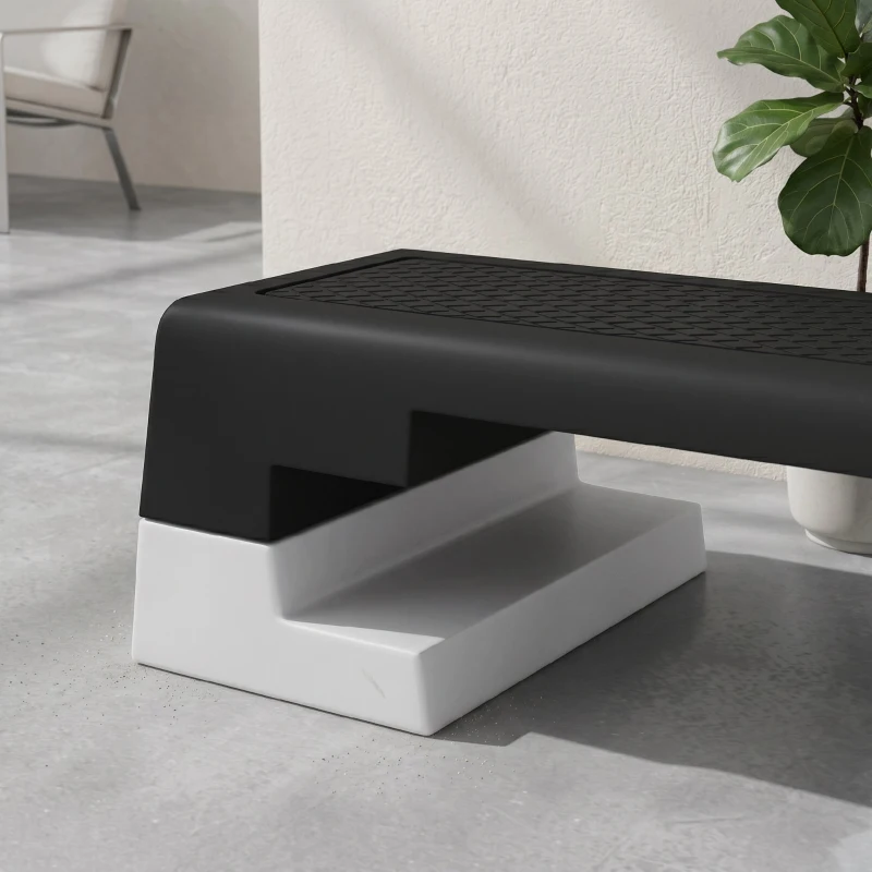 SPORTNOW Stepper Reglabil pe Înălțime cu Trepte Detașabile și Bază Antiderapantă, din ABS, 97x36x15/20/25 cm, Gri