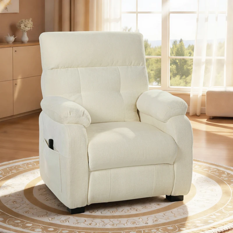 HOMCOM Elektrischer Relaxsessel Fernsehsesel mit Fußstütze, Seitentaschen, bürstenlosem Motor, USB-Anschluss, Fernbedienung