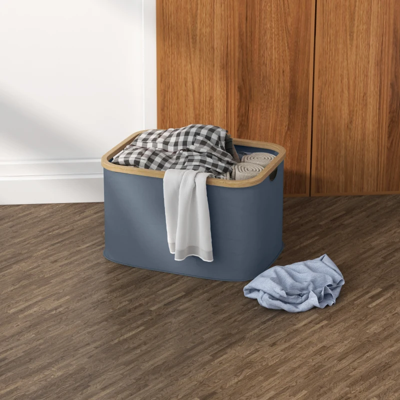 HOMCOM Cesto para Roupa Dobrável Cesto para Roupa Suja 36 L para Casa de Banho Dormitório Lavandaria 44,3x33,3x26,5 cm Cinza