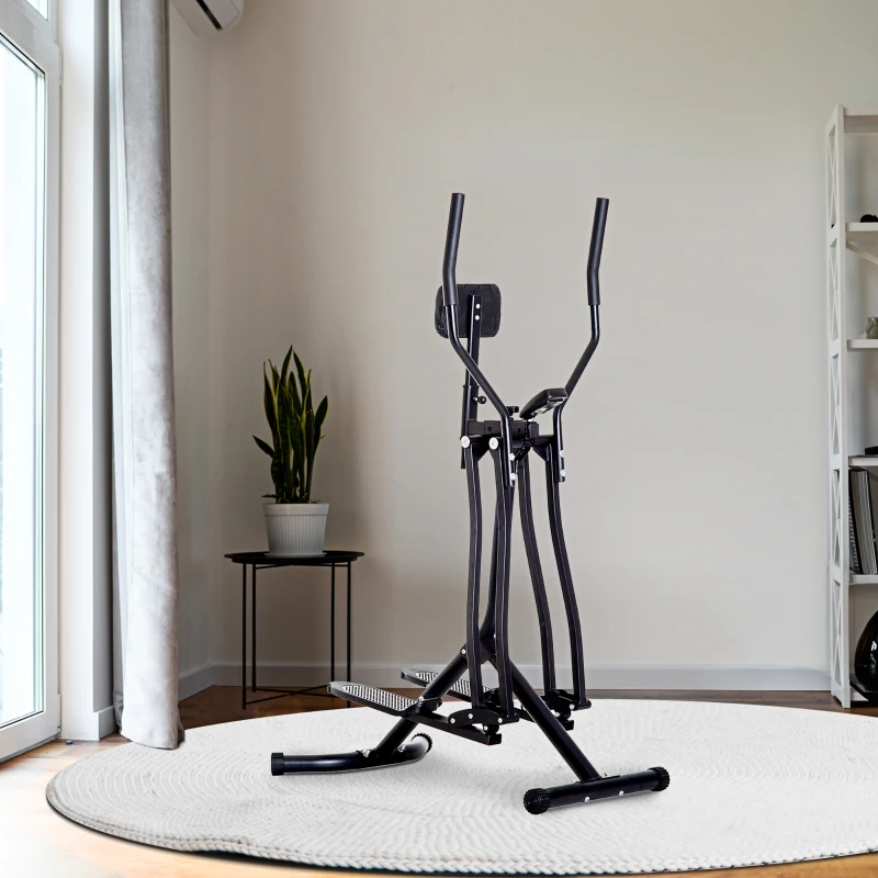 HOMCOM Crosstrainer, Heimtrainer, LCD-Display, einstellbares Brustpolster, Stahl, Schwarz, 96 x 60 x 152 cm