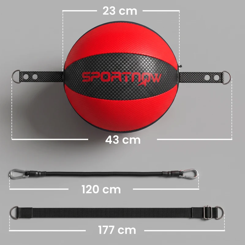 SPORTNOW Soporte de boxeo doble extremo para entrenamiento con cuerda bungee, hebilla ajustable, montaje clip-on