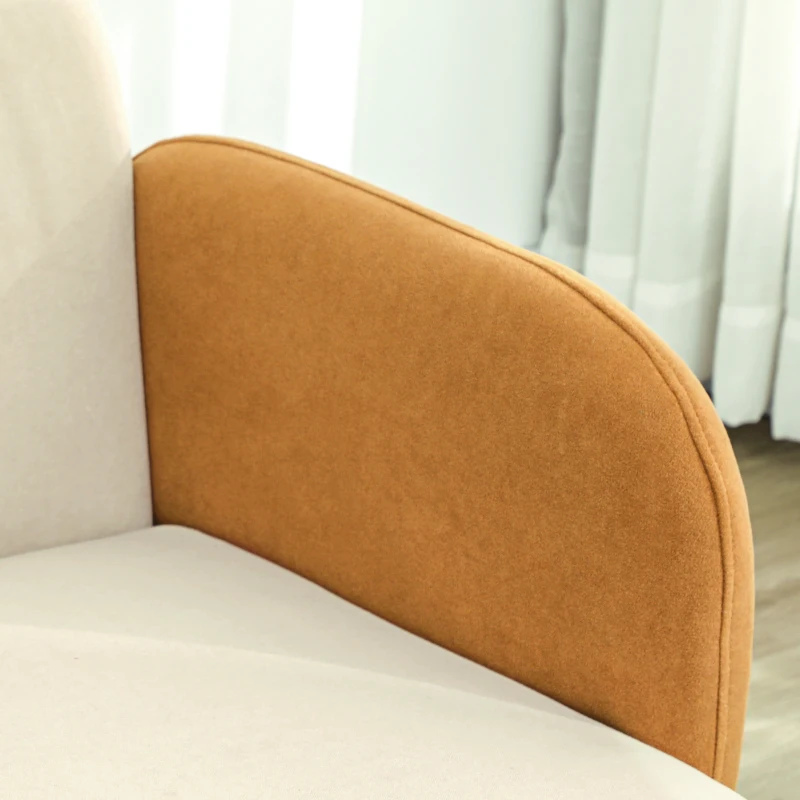 HOMCOM Poltrona Sala de Estar Poltrona para Dormitório com Apoio para os Braços e Pés de Madeira 72x87x82 cm Bege e Ocre