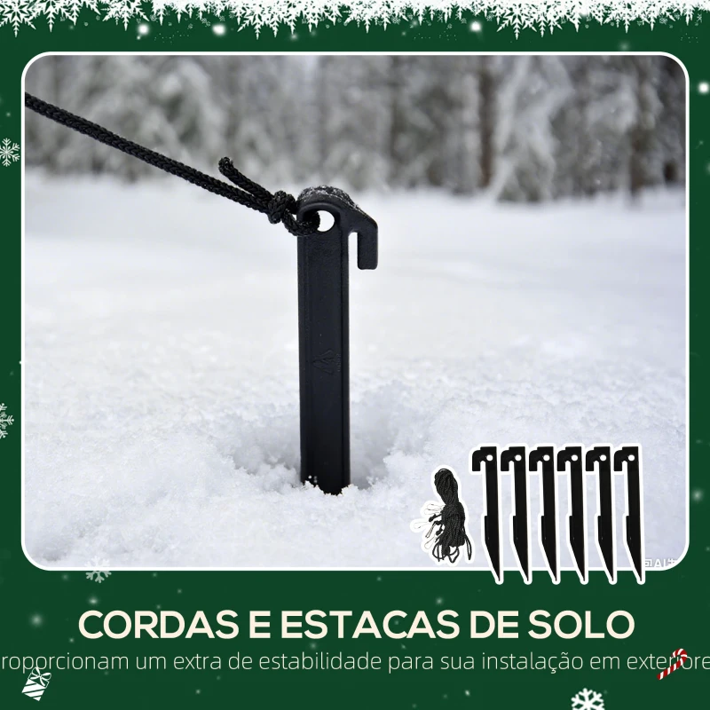 Outsunny Pai Natal Insuflável com Rena e Boneco de Neve Decoração de Natal Insuflável com Luzes LED 150x45x150 cm Multicor