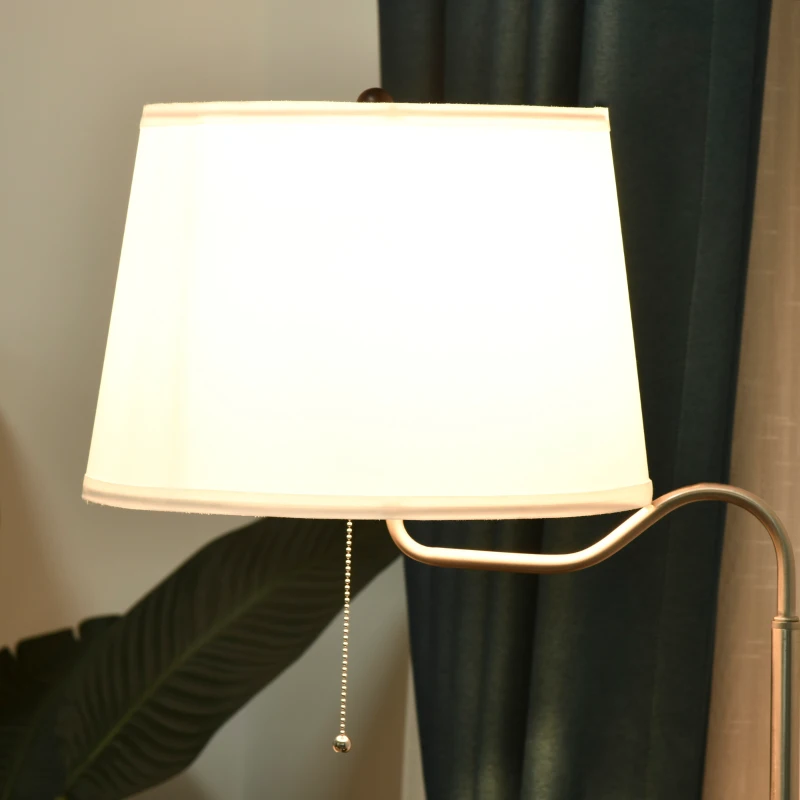 HOMCOM 2-in-1 Stehleuchte Stehlampe Beistelltisch mit 3 Regalen Innenbeleuchtung E27 bis 40W für Wohn-/Schlafzimmer Schwarz+Weiß 44,5 x 44,5 x 144,5cm