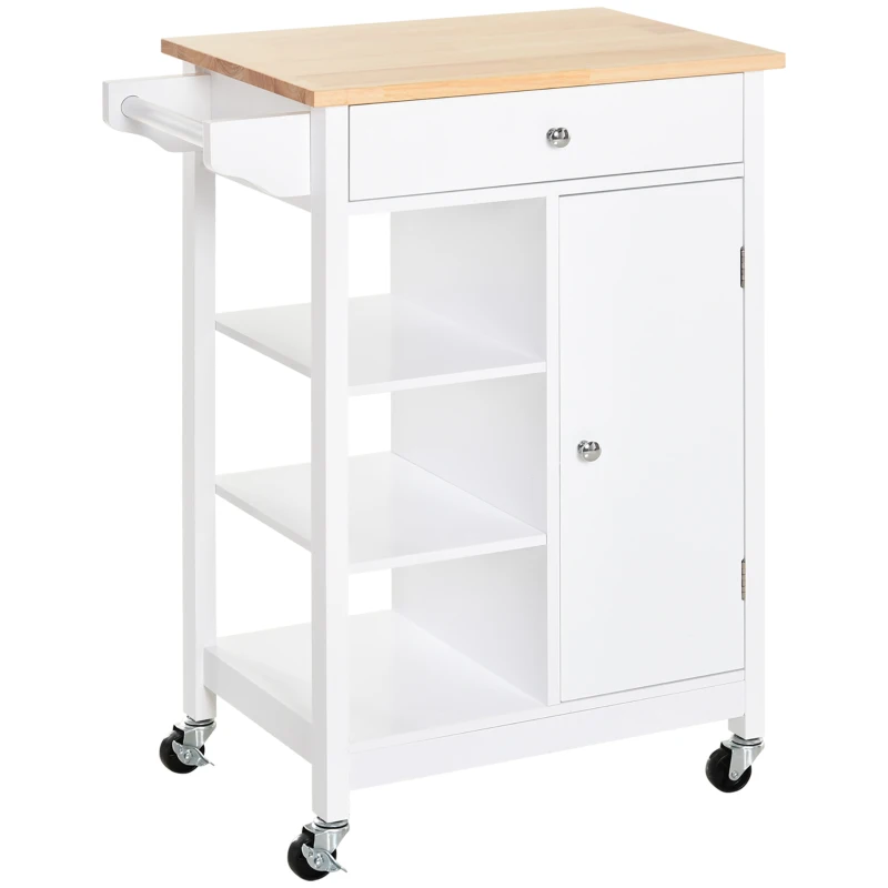 HOMCOM Carucior bucatarie / carucior servire, din lemn, 66x39,5x86,5cm(m-16)