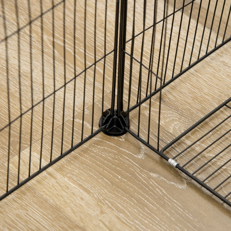 PawHut Lot de 2 enclos parc modulable pour petits animaux lapins rongeurs chiots 36 panneaux en fil d'acier 4 portes noir