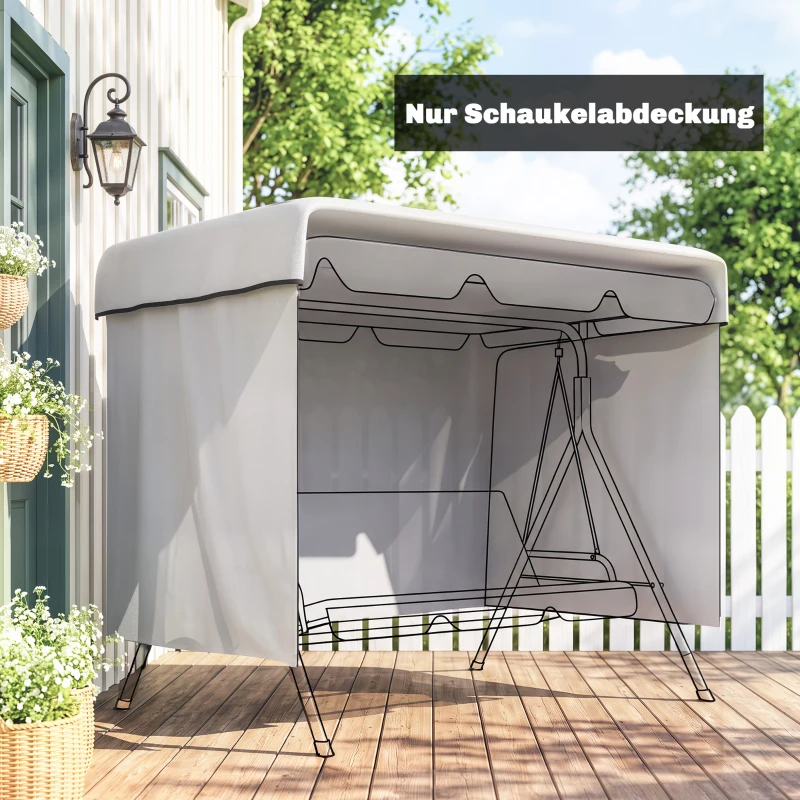 Outsunny Gartenmöbelabdeckung Abdeckung Schutzhülle für Outdoor-Möbel, 215 cm x 155 cm x 150 cm, Grau