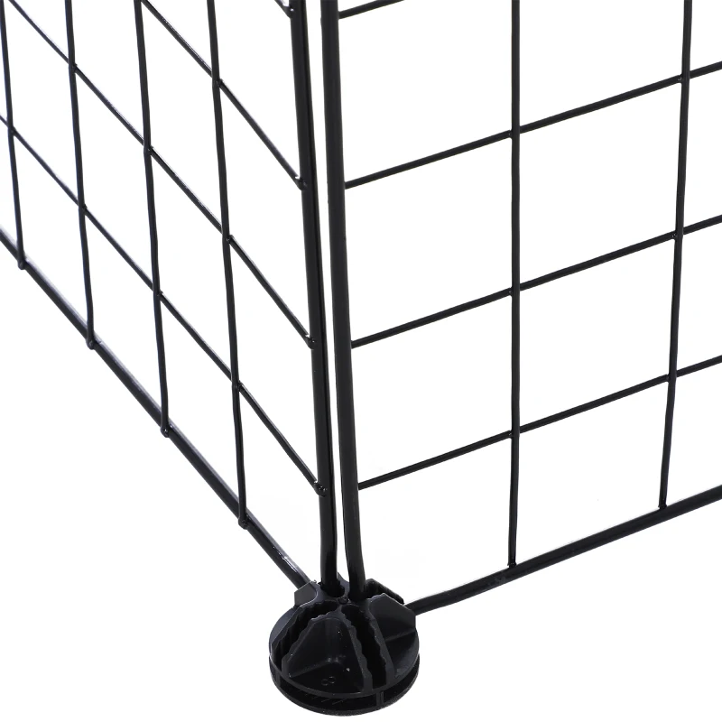 PawHut Valla Metálica para Mascotas de 36 Paneles, Jaula para Animales Pequeños, Forma Personalizable, Jaula para Conejos, Cobayas, Chinchillas, Gatitos, 146x73x73 cm, Negro