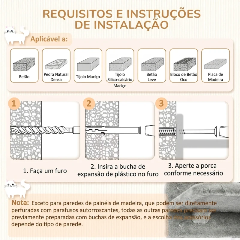 PawHut Conjunto de Prateleiras de Escalada para Gatos de 3 Peças  com Rede Rampa Arranhador Plataforma em Forma de Nuvem para Saltar Cinzento