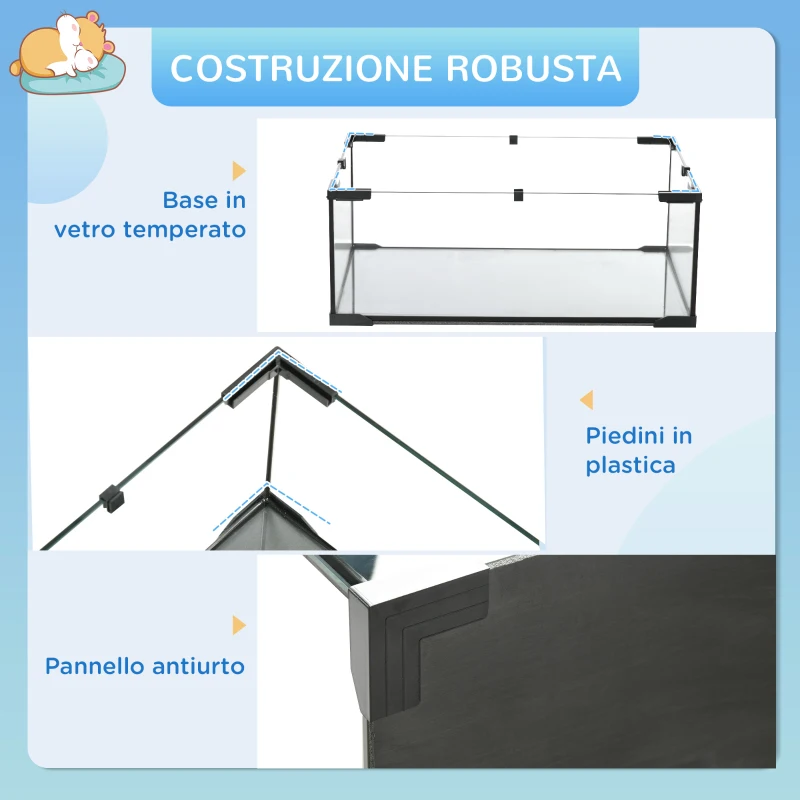 PawHut Gabbia per Criceti a 3 Livelli con Ruota, Rampe e Fondo Rimovibile, 60x40x57cm, Nero