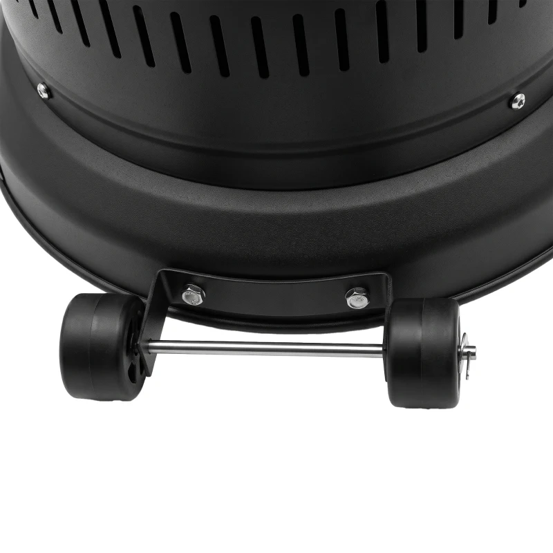 Outsunny Gas Patio Heater, 11 kW Portable Propane Outdoor Heater with Pulse Ignition, Protective Mesh, Tip-over Protection, Black