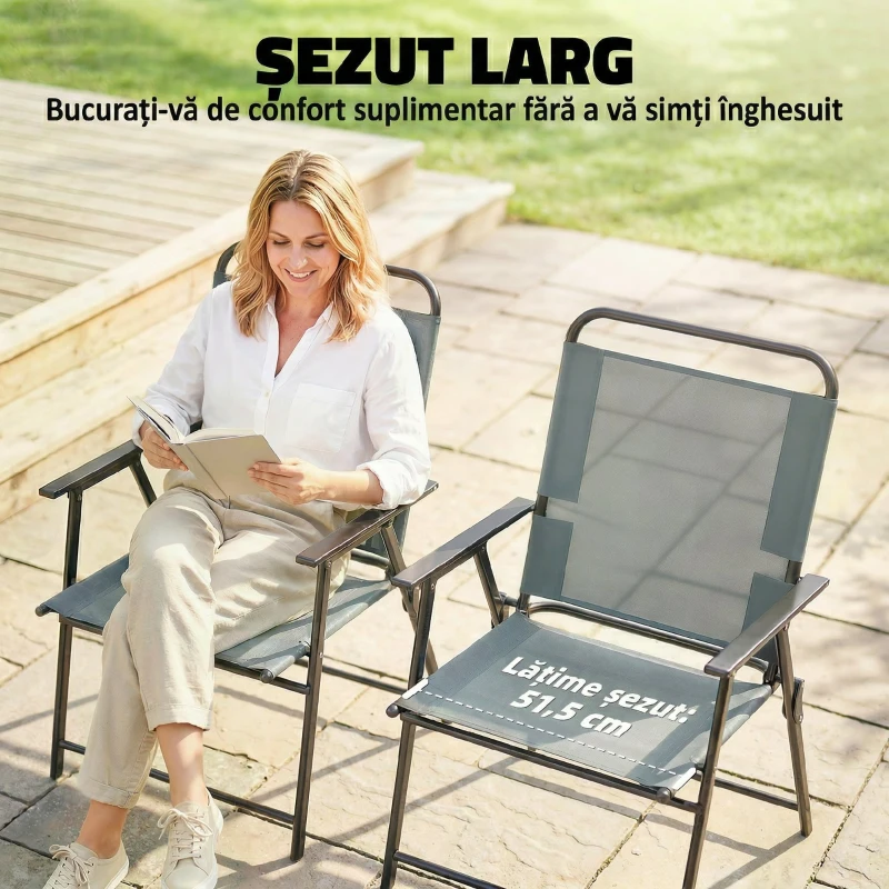 Outsunny scaun pliabil compact pentru terasă