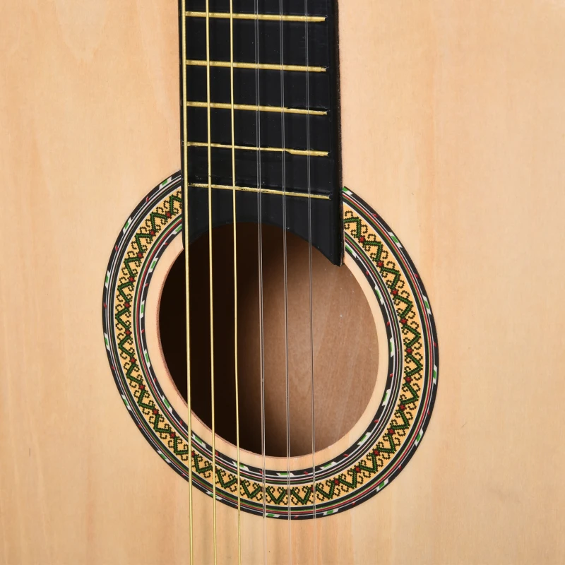 HOMCOM Chitarra Classica da 40" per Adulti con Custodia, Accordatore, 3 Plettri e 6 Corde Nylon di Ricambio