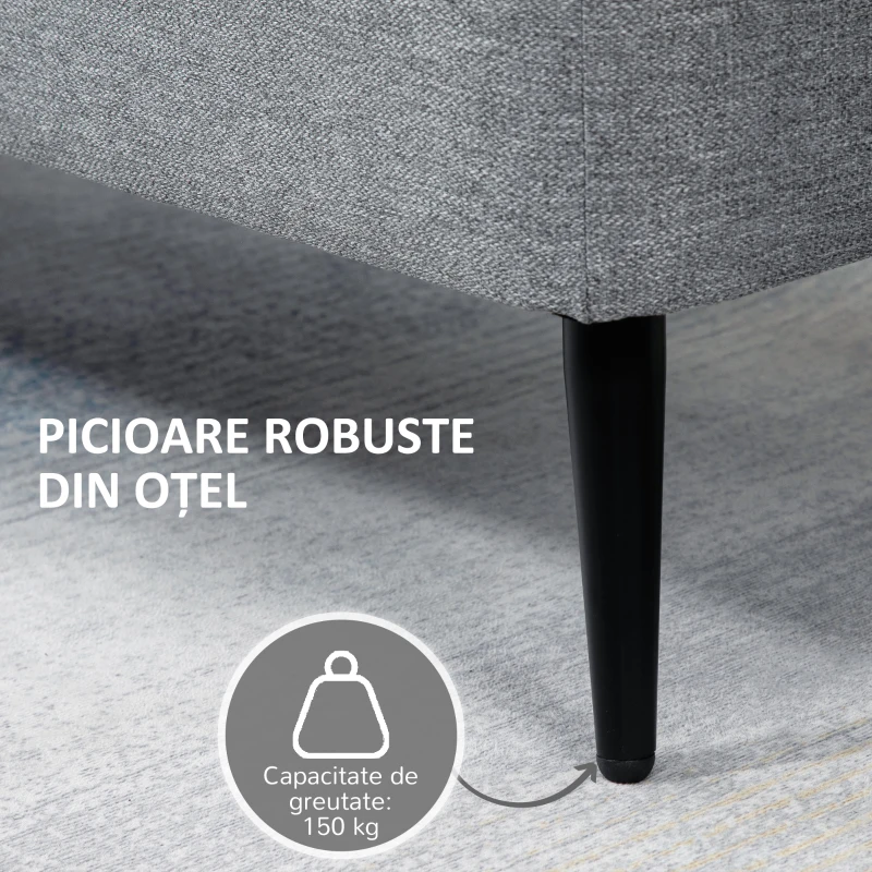 HOMCOM Bancă de Depozitare din Material Textil cu Efect de Catifea, pentru Dormitor, Living și Hol, 101x38,5x44,5 cm, Gri(m-5)