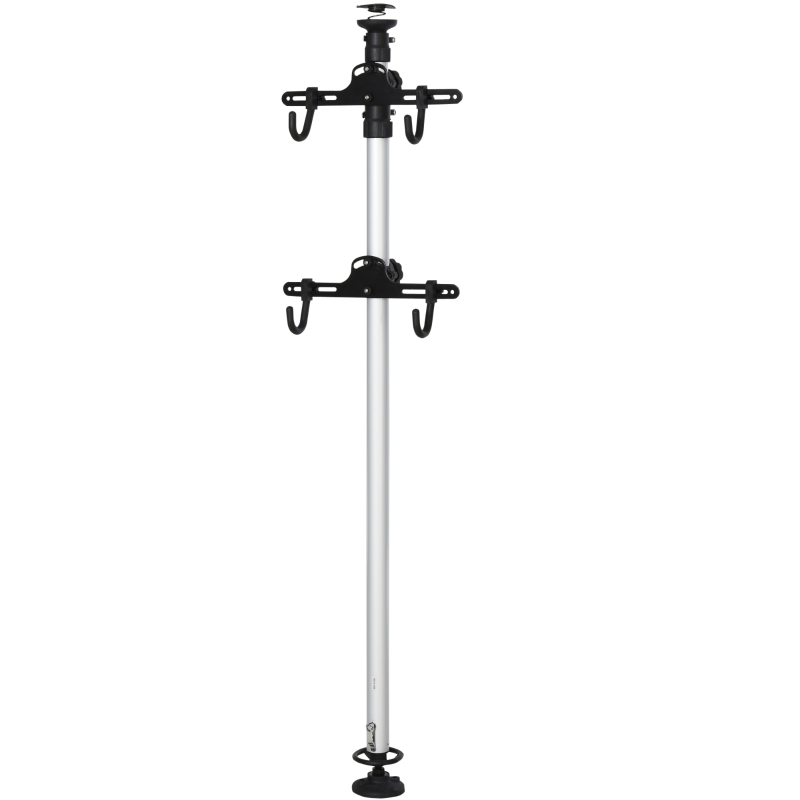 HOMCOM Fahrradhalter Fahrradständer für 2 Fahrräder Fahrradhalterung Aluminiumlegierung Silber Ø12 x 171-400 cm