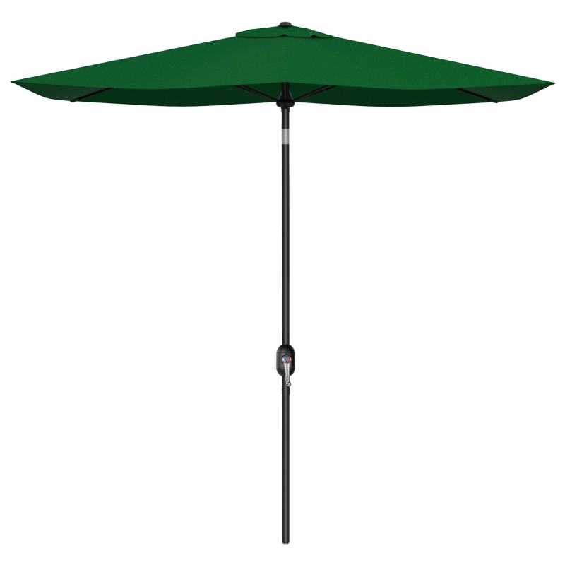 Outsunny Umbrelă de Grădină Rectangulară 2x3 m Reglabilă cu Deschidere prin Manivelă, Verd