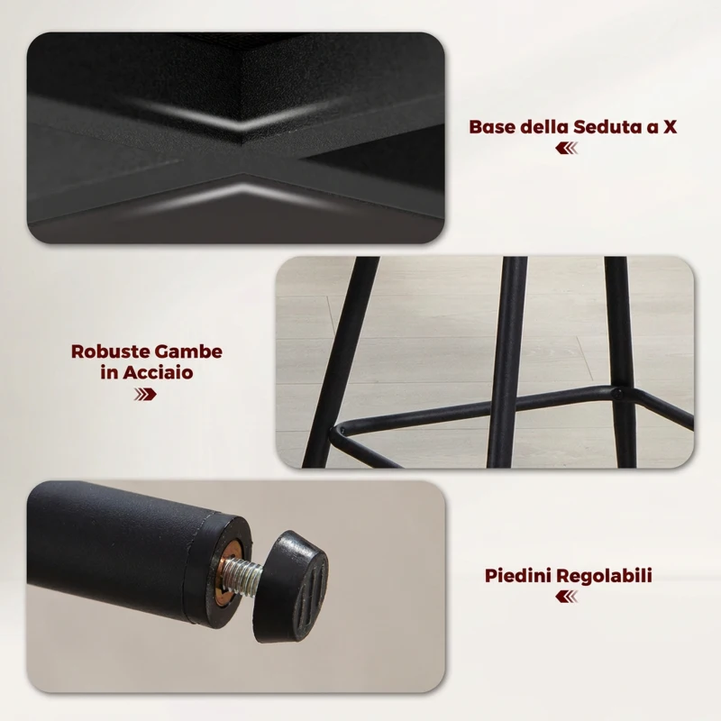 HOMCOM Set 2 Sgabelli da Bar con Schienale e Poggiapiedi, Rivestimento in Tessuto e Gambe in Acciaio, Beige