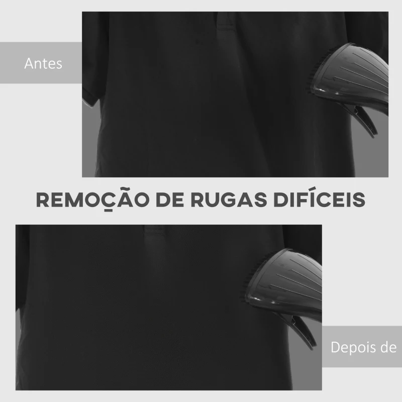 HOMCOM Ferro de Engomar a Vapor 1800W Temperatura Ajustável 11 Níveis Depósito de 2 L Aquecimento em 38s 35x25x47-118,5 cm Preto