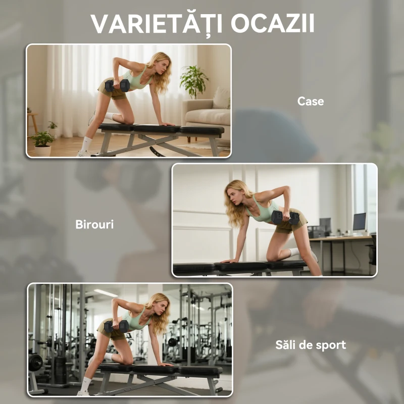 HOMCOM Set de Gantere 2x17,5 kg cu Mânere Antiderapante, din Metal, pentru Antrenament Fitness, Negru