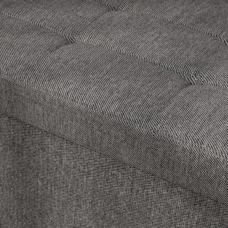 HOMCOM Baú de Armazenamento para Dormitório 84L Puff de Armazenamento Dobrável Estofado em Linho Sintético 76x38x38 cm Cinza Escuro