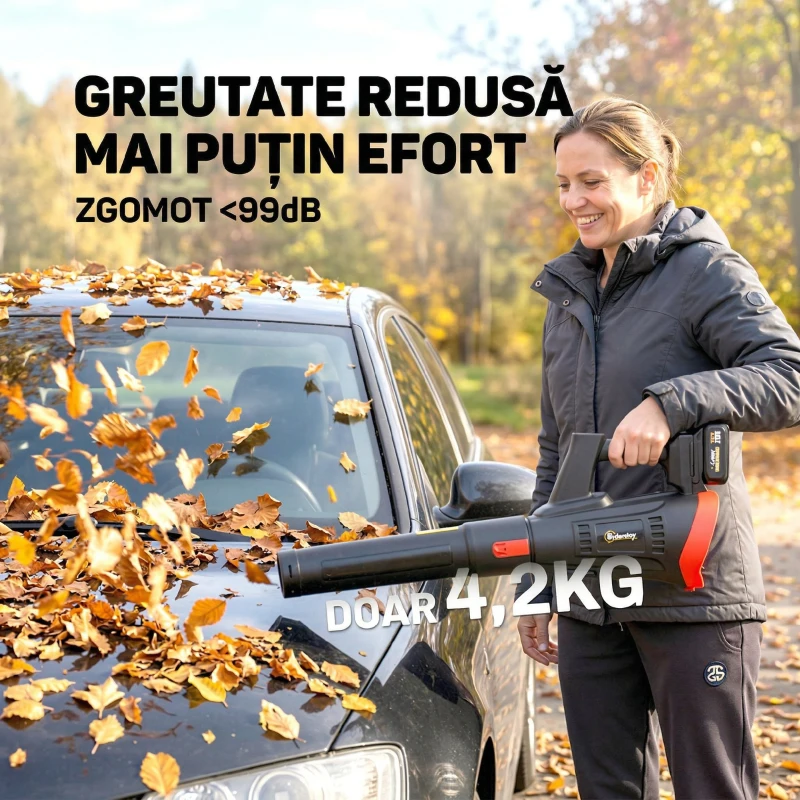 Outsunny Suflător cu Baterie 18V, Suflător de Frunze cu 2 Baterii 4Ah, Motor Brushless 600W, 3 Trepte Viteză 149 km/h, Turbo Boost, 2 Țevi, Încărcător, pentru Grădină Frunze Zăpadă Praful