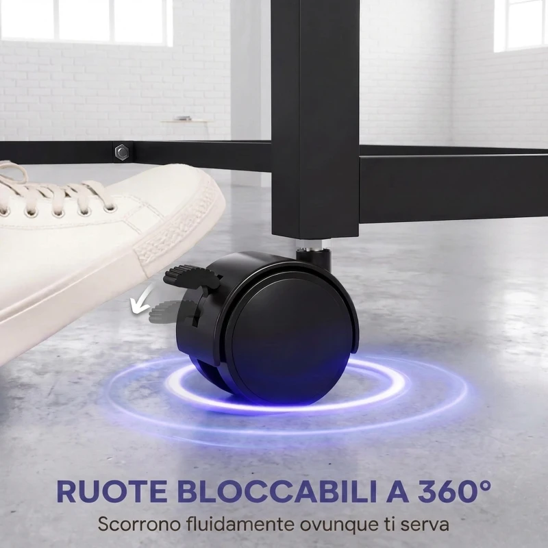 SPORTNOW Tavolo da Ping Pong Pieghevole per Interni con Ruote Girevoli, Rete, Racchette e Palline, Blu